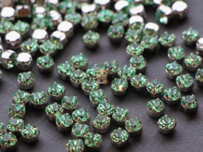 Шатоны ss29 Chrysolite/ оправа серебро