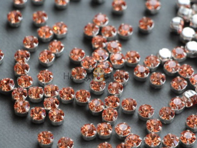 Шатоны ss29 Crystal Apricot/ оправа серебро