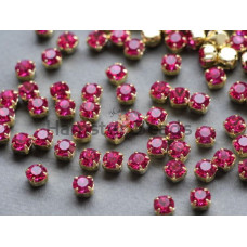 Шатоны ss29 Fuchsia/ оправа золото