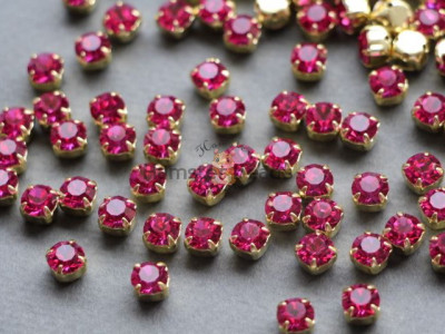 Шатоны ss29 Fuchsia/ оправа золото