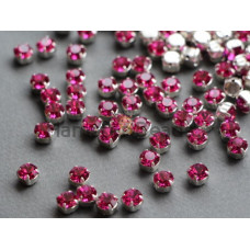 Шатоны ss29 Fuchsia/ оправа серебро