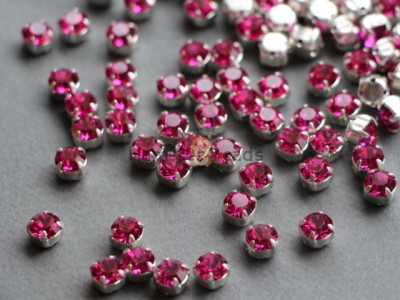Шатоны ss29 Fuchsia/ оправа серебро