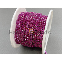 Стразовая цепочка Fuchsia /оправа fuchsia, ss6 (2 мм)