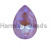 Стразы Капли Violet Fluorescent пришивные в оправе 14×10 мм/ оправа серебро