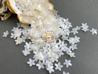 Пайетки Цветочки White Milky 10 мм (3 г) Китай