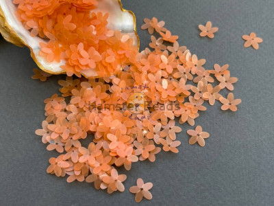 Пайетки Цветочки Orange Milky 10 мм (3 г) Китай