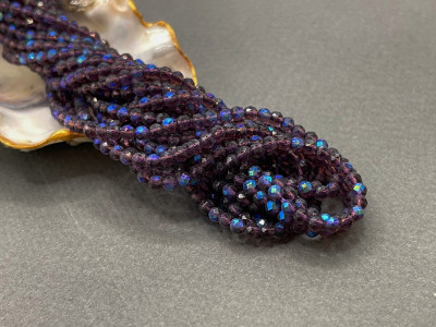Шпинель синтетическая Amethyst AB 3 мм/ 1 нить