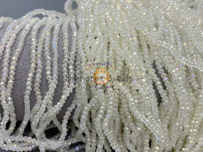 Рондели стеклянные Crystal Blond Flare #81 2×3 мм/ 1 нить