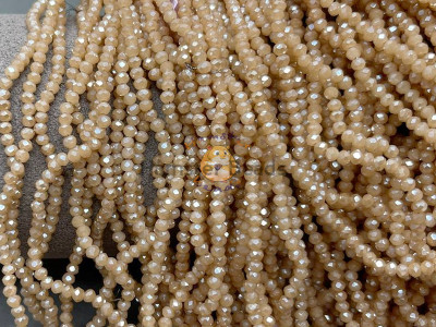 Рондели стеклянные Crystal Apricot Milk #109 2×3 мм/ 1 нить