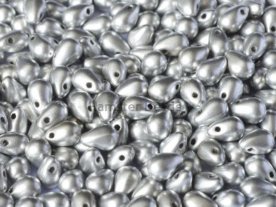 Чешские бусины Капли Aluminium Silver 4x6 mm / (20 шт)