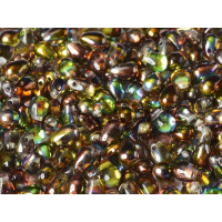 Чешские бусины Капли Crystal Magic Green 4x6 mm / (20 шт)