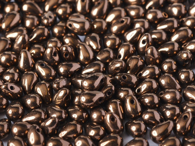 Чешские бусины Капли Jet Bronze 4x6 mm / (20 шт)