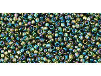 Бисер TOHO Round 15/0 TR-15-180 - Transparent-Rainbow Olivine