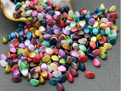Микс чешских стеклянных бусин пастель Гречка Pinch beads 5x3 mm 