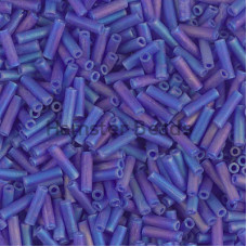 Стеклярус Miyuki Bugles #0151FR - Matted Transp Cobalt AB 6x1,7 mm / 5 г