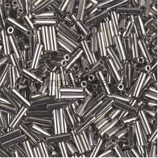 Стеклярус Miyuki Bugles #0190 - Nickel Plated 6x1,7 mm / 5 г
