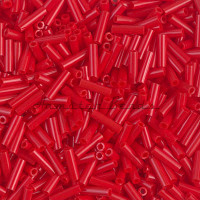 Стеклярус Miyuki Bugles #0408 - Opaque Dark Red 6x1,7 mm / 5 г