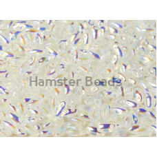 Бусины Рис Crystal Full AB Rizo Glass beads 2,5 x 6 mm 