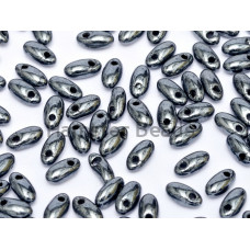 Бусины Рис Jet Hematite Rizo Glass beads 2,5 x 6 mm 