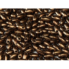 Бусины Рис Jet Bronze Rizo Glass beads 2,5 x 6 mm 