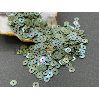 Пайетки Opaque Iridati Olive Green O.85 плоские
