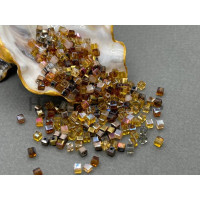 Микс бусин кубиков Amber - Topaz 3 мм/ 5 грамм