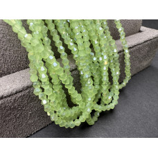 Биконусы стеклянные Light Green Opal Luster #38L 3 мм/ 1 нить