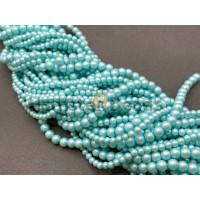 Жемчуг стеклянный Aqua Matt Pearl 4 мм, 6 мм (Китай) / 1 нить