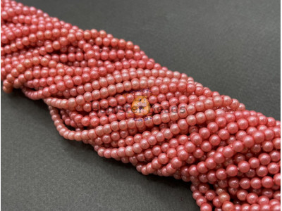 Жемчуг стеклянный Coral Pearl 4 мм (Китай) / 1 нить