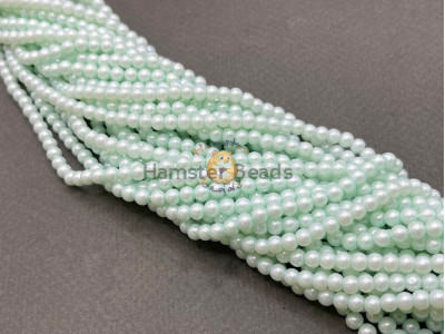 Жемчуг стеклянный Pale Mint Pearl 4 мм (Китай) / 1 нить