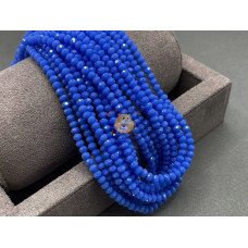 Рондели стеклянные Opaque Blue RSD/19 3×4 мм/ 1 нить