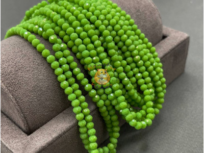 Рондели стеклянные Opaque Lime Green RSD/23 3×4 мм/ 1 нить Рондели стеклянные Opaque Lime Green RSD/23 3×4 мм/ 1 нить