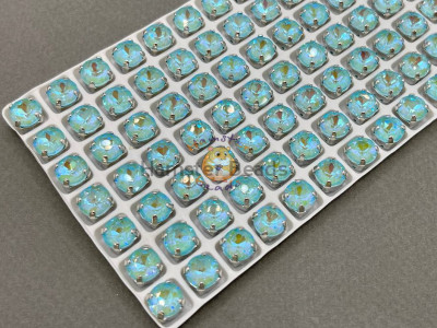 Шатоны Aquamarine NEO пришивные в оправе 8 мм/ оправа никель