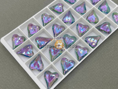 Подвеска Сердце Crystal Violet Blue  14×17 мм