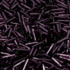 Стеклярус Miyuki Bugles #0013 - Silver Lined Dk.Amethyst 6x1,7 mm / 5 г