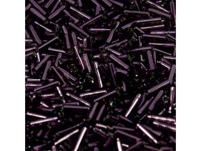 Стеклярус Miyuki Bugles #0013 - Silver Lined Dk.Amethyst 6x1,7 mm / 5 г