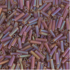 Стеклярус Miyuki Bugles #0134FR - Dk Topaz AB Matted 6x1,7 mm / 5 г