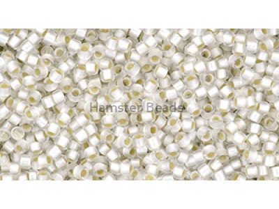 Бисер TOHO Round 15/0 TR-15-PF21F - PermaFinish Silver-Lined Crystal