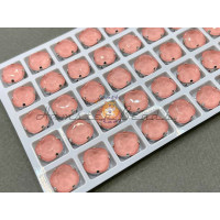 Стразы Кушоны лаковые Light Peach Moka 10×10 мм/ оправа никель