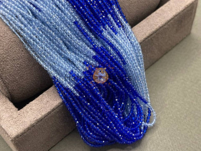 Шпинель синтетическая Cobalt Blue-Light Sapphire 2 мм / 1 нить