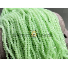 Рондели стеклянные Chrysolite Alabaster #39 3×3,5 мм/ 1 нить