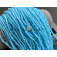 Рондели стеклянные Aqua Opal #40 3×3,5 мм/ 1 нить