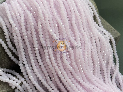 Рондели стеклянные Rose Opal #43 3×3,5 мм/ 1 нить