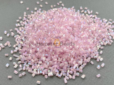 Бисер сатиновая рубка 10/0 - Pink Sapphire AB Китай (10 г)