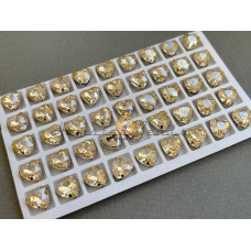Стразы Сердце Crystal Golden Shadow в оправе 10×10мм/ оправа никель