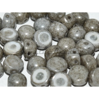 Бусины Кабошон Chalk White Grey Luster 2-hole beads 6 мм / 10 шт