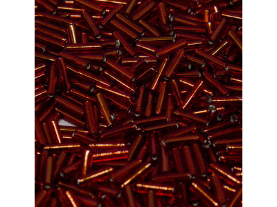 Стеклярус Miyuki Bugles #0011 - Silver Lined Ruby 6x1,7 mm / 5 г
