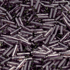 Стеклярус Miyuki Bugles #0012 - Smoky Amy Silver Lined 6x1,7 mm / 5 г