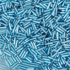 Стеклярус Miyuki Bugles #0018 - Aqua Silver Lined 6x1,7 mm / 5 г