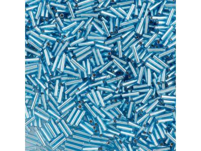 Стеклярус Miyuki Bugles #0018 - Aqua Silver Lined 6x1,7 mm / 5 г